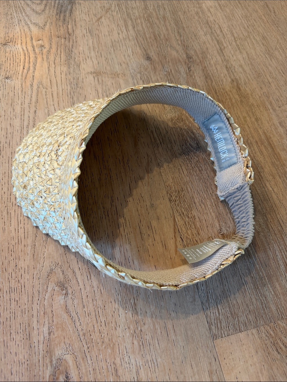 Hemlock Beige kid straw Visor